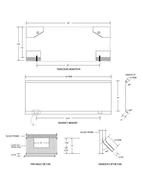 skidsteer quick attach dimensions 